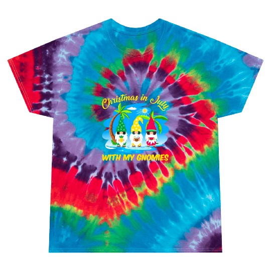 Christmas In July With My Gnomies Beach Summer Tie Dye T Shirts