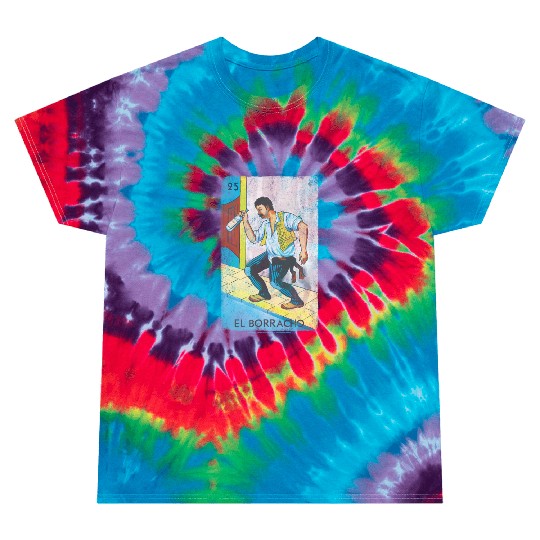 Loteria El Borracho Colorful Tarot Card Tie Dye T Shirts