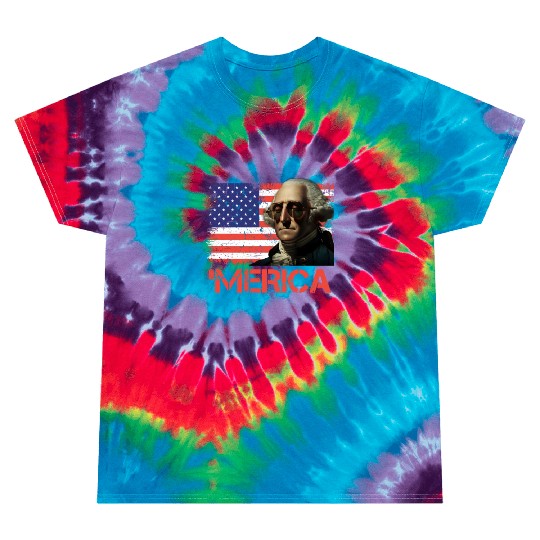 Merica George Washington Independence Day USA Tie Dye T Shirts
