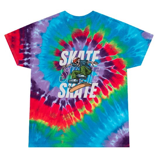 Modern Illustrated Skateboard Tie Dye T Shirts