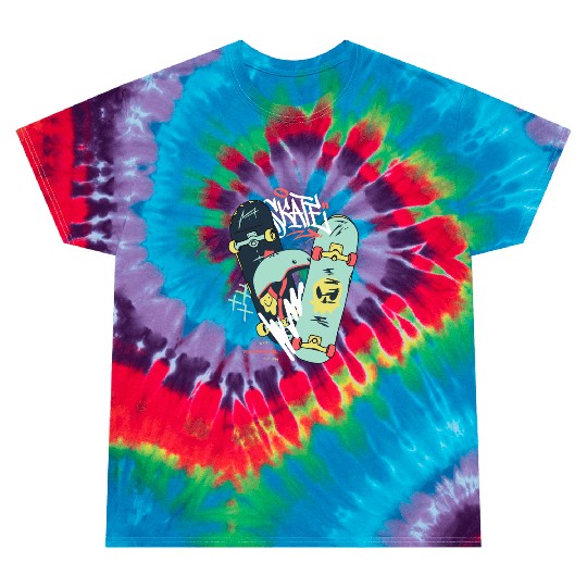 Modern Illustrated Skateboard Tie Dye T Shirts