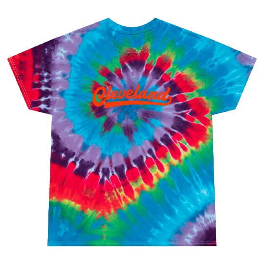 I Love Cleveland Ohio Sports Script Tie Dye T Shirts