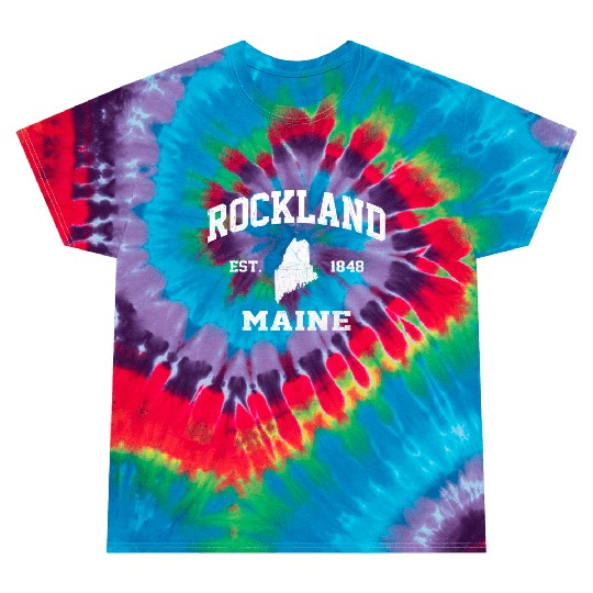 Rockland Maine Me State Athletic Style Tie Dye T Shirts