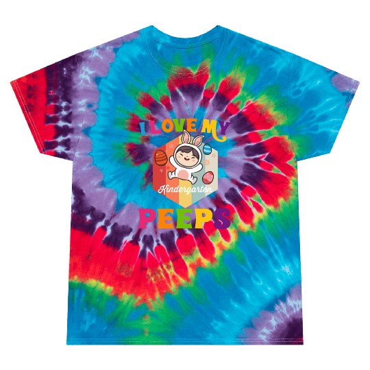 Funny I Love My Kindergarten Peeps teacher Easter Tie Dye T Shirts
