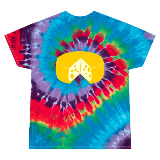 Cheese golden yellow with point cut out front view Tie Dye T Shirts