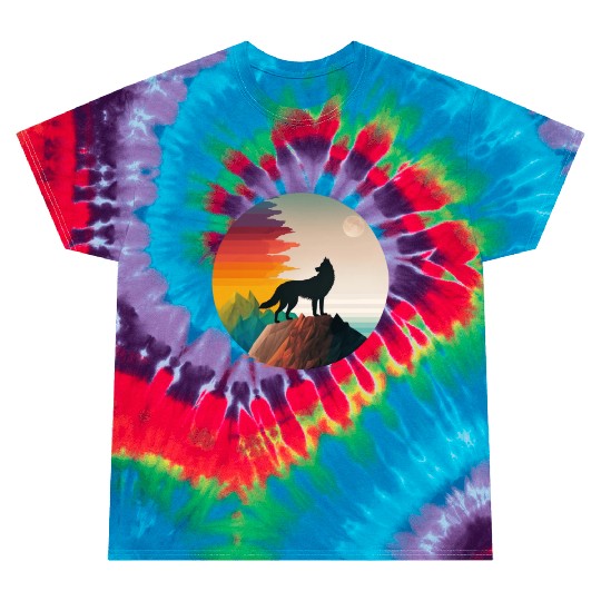 LGBTQIA+ Majestic wolf on the mountain top Tie Dye T Shirts