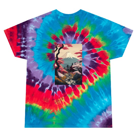 Asia Landscape Serene Mount Fuji Tie Dye T Shirts