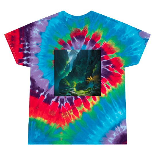 River Oasis at the bottom of Green Tropics Tie Dye T Shirts