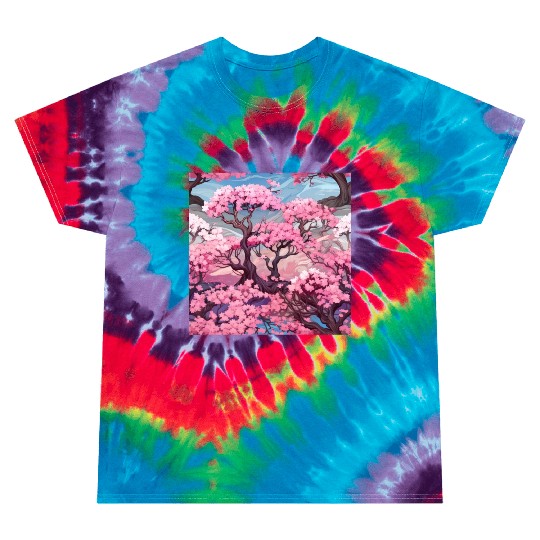 Anime Euphoria: Fantasy Cherry Blossom Dreamscape Tie Dye T Shirts