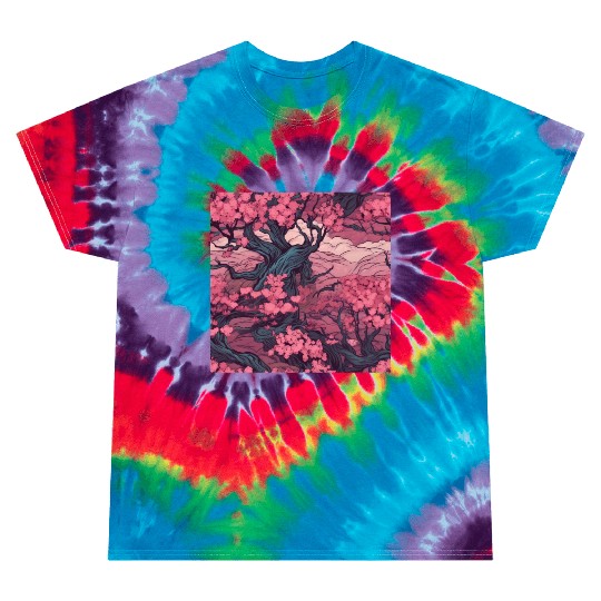 Anime Euphoria: Fantasy Cherry Blossom Dreamscape Tie Dye T Shirts