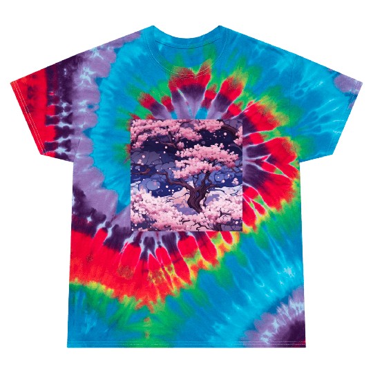 Anime Euphoria: Fantasy Cherry Blossom Dreamscape Tie Dye T Shirts