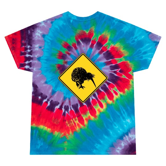 New Zealand Attention Kiwi Street Sign Camping Tie Dye T Shirts