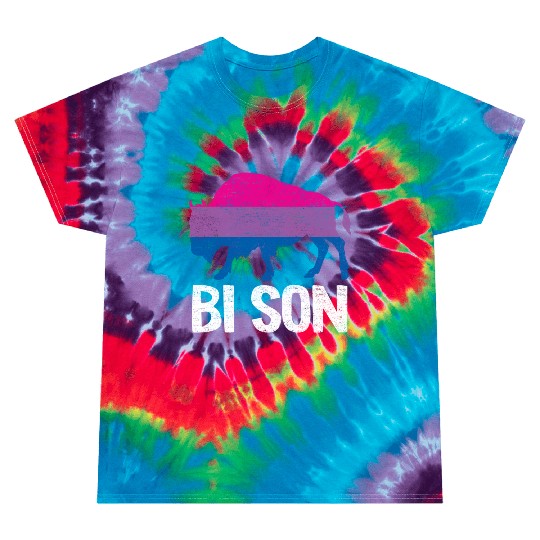 Bi Son Lgbbt Flag Bisexual Bison Funny Bi Pride Tie Dye T Shirts