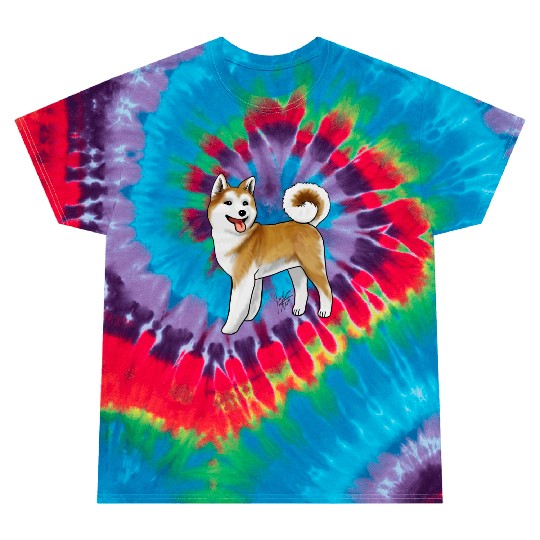 Akita Light Faced Tan Tie Dye T Shirts