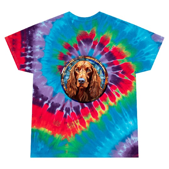 Irish Setter Dog Breed Watercolor Glass Tie Dye T Shirts
