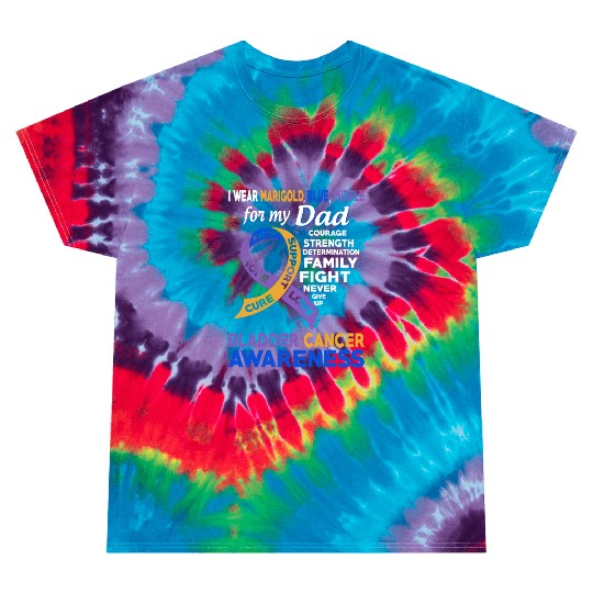 I Wear Marigold Blue Purple For My Dad Bladder Tie Dye T Shirts