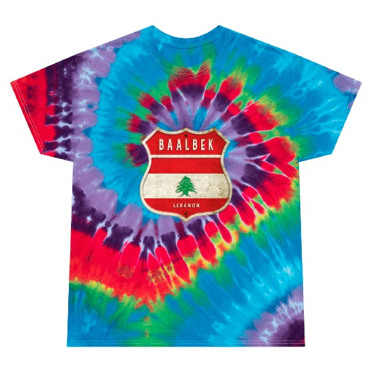 Baalbek Lebanon coat of arms flags design Tie Dye T Shirts