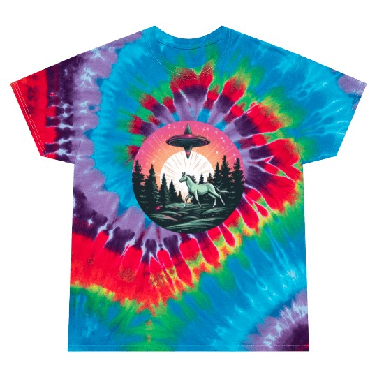 UFO Abduction: Alien Abducts Horse at Sunset Tie Dye T Shirts