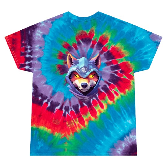 Hooded Alpha Wolf Ninja: Leader of the Night Tie Dye T Shirts