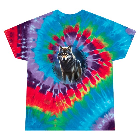 Wolf in the moonlight Tie Dye T Shirts