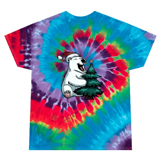 Christmas Polar Bear: Amidst Pines and Stars Tie Dye T Shirts