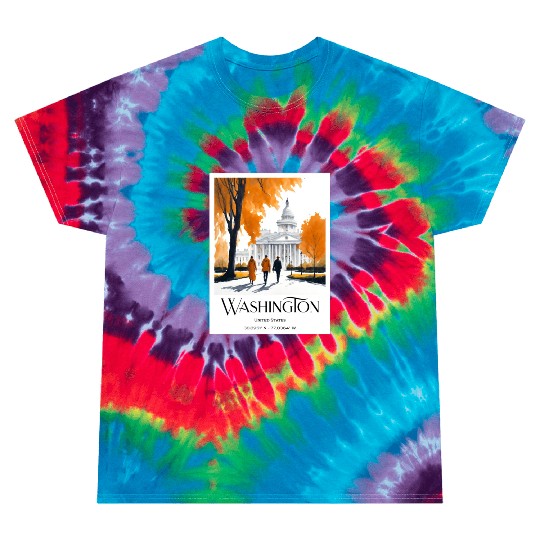 Watercolor painting loving couple in Washington DC Tie Dye T Shirts