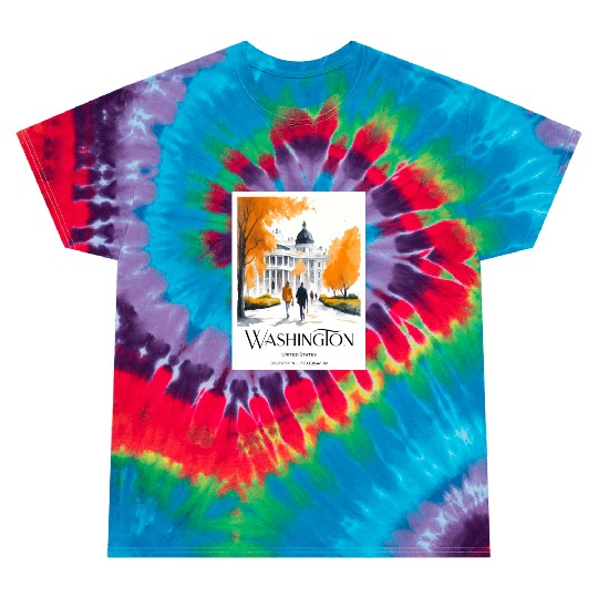 Watercolor painting loving couple in Washington DC Tie Dye T Shirts
