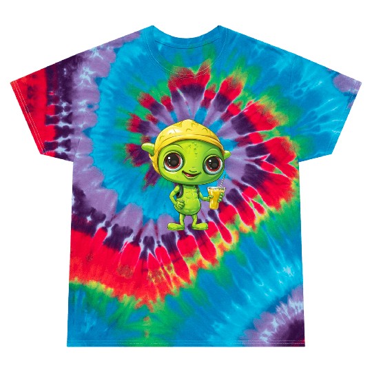 Refreshing Alien Lemonade: Green & Yellow Blend Tie Dye T Shirts