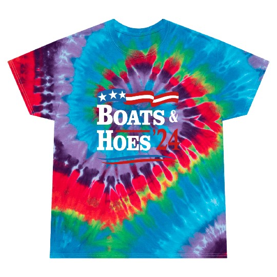 Boats & Hoes 24 Vintage Retro Meme Step Brother Tie Dye T Shirts