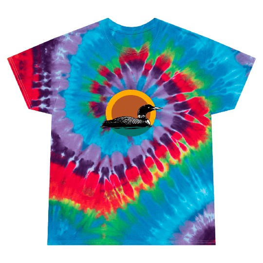 Loon Sunset Faded Look with Retro Colors Tie Dye T Shirts