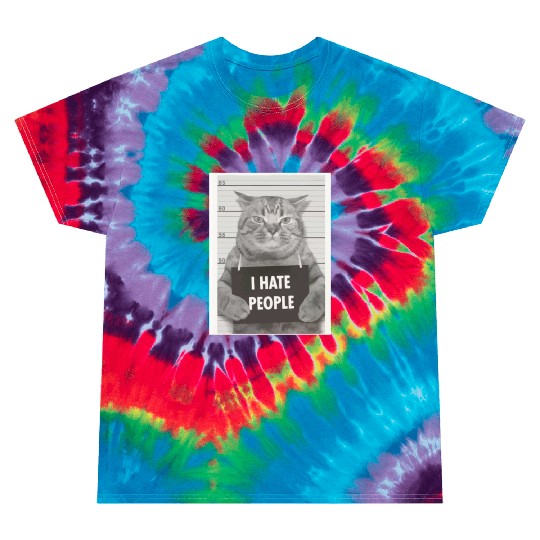 I hate people cat Tie Dye T Shirts