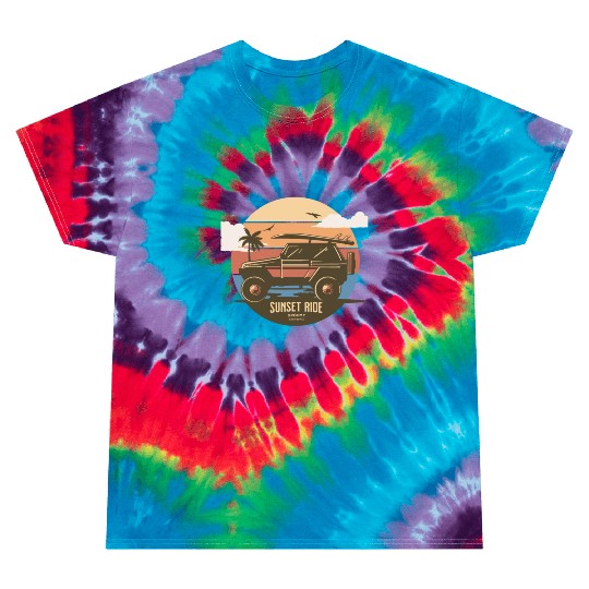 Sunset Ride - Beach Jeep - Groovy California T-Shi Tie Dye T Shirts