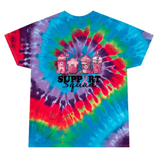 breast cancer coffee support squad Tie Dye T Shirts