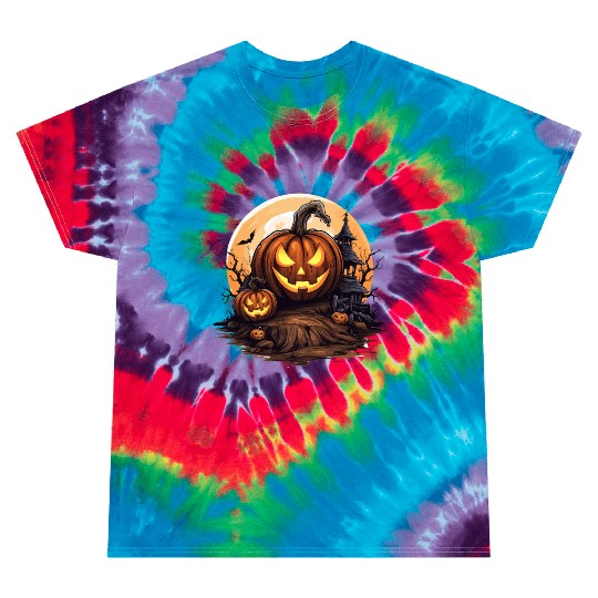Halloween Haunted House Spell Pumpkin Bat Tie Dye T Shirts
