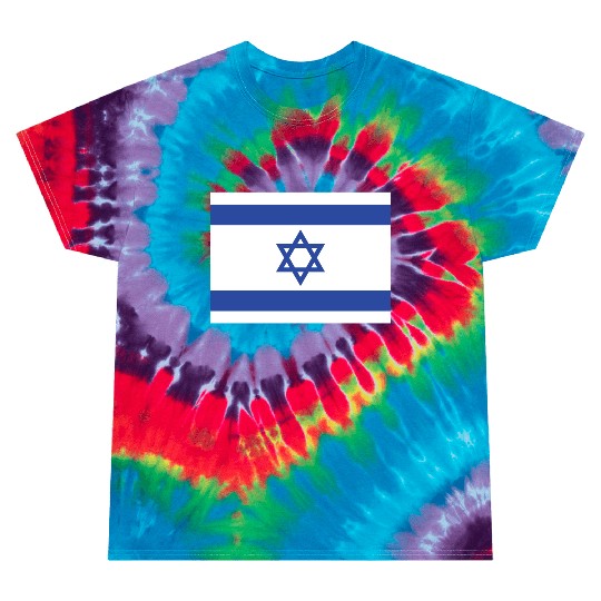 Israeli Flag with Star of David Design Tie Dye T Shirts