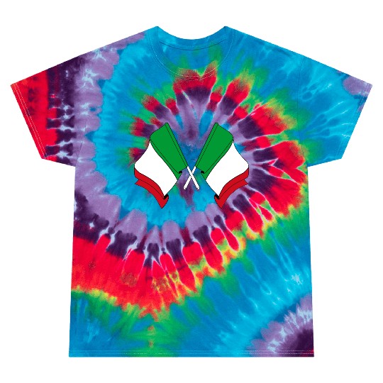Flags of Italy crossed Tie Dye T Shirts