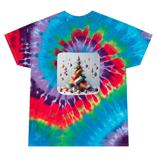 Geometric Christmas tree Tie Dye T Shirts