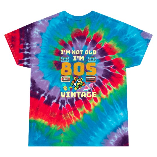 80s Vintage Vibes - Retro Design with Neon Colors Tie Dye T Shirts