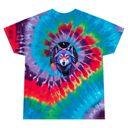 Eerie Blacklight Wolf Tie Dye T Shirts - Neon Colors