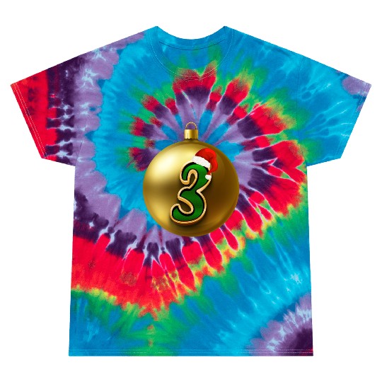 3rd Xmas Party - Age Number Three Years Tie Dye T Shirts
