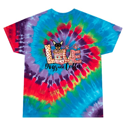 Pinscher Dog Coffee Lover Dog Mom Valentines Day Tie Dye T Shirts