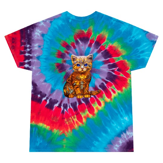 Stained Glass Scottish Fold kitten Tie Dye T Shirts