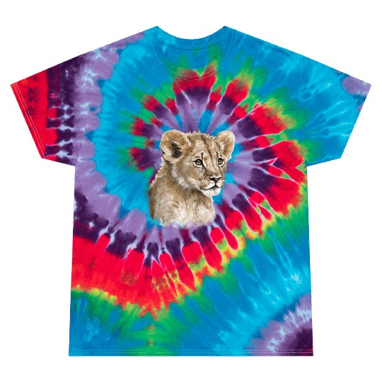 Baby Lion Watercolor Painting portrait Tie Dye T Shirts