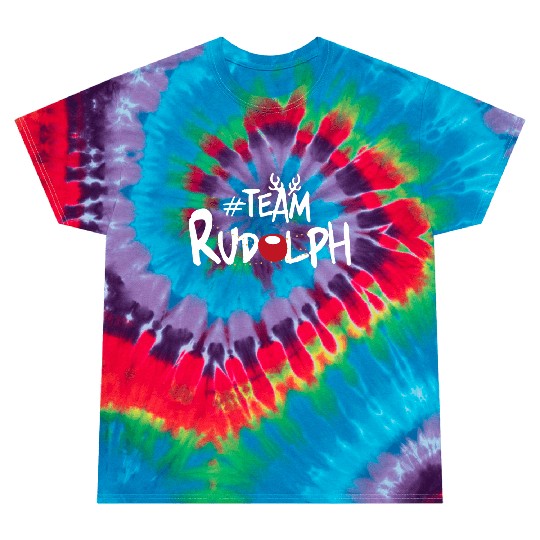 Team Rudolph Funny Christmas Reindeer Lover Meme Tie Dye T Shirts