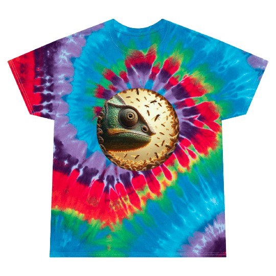 Chameleon head surrounded by bees Tie Dye T Shirts