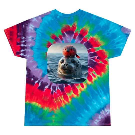 Seal and pufferfish friends from the ocean Tie Dye T Shirts