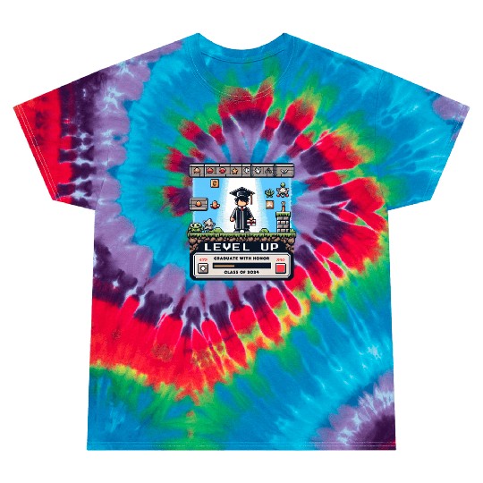 Pixel Perfect Grad: Level Up - Class of 2024 Tie Dye T Shirts