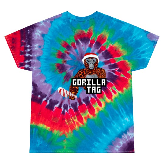 Gorilla Tag Santa Monkey Candy Cane Gorilla Tie Dye T Shirts