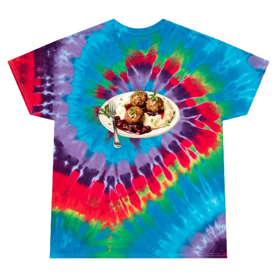 Swedish Meatballs Served With Mashed Potatoes and Tie Dye T Shirts