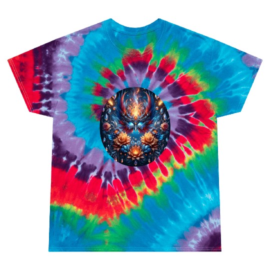 Phoenix Rebirth in Cosmic Bloom Tie Dye T Shirts
